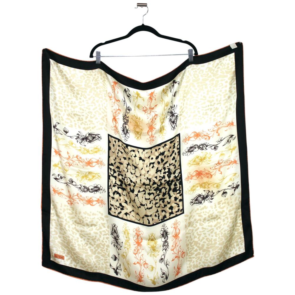 100% Silk SETRMS Multi Color Patterned Square Large Scarf